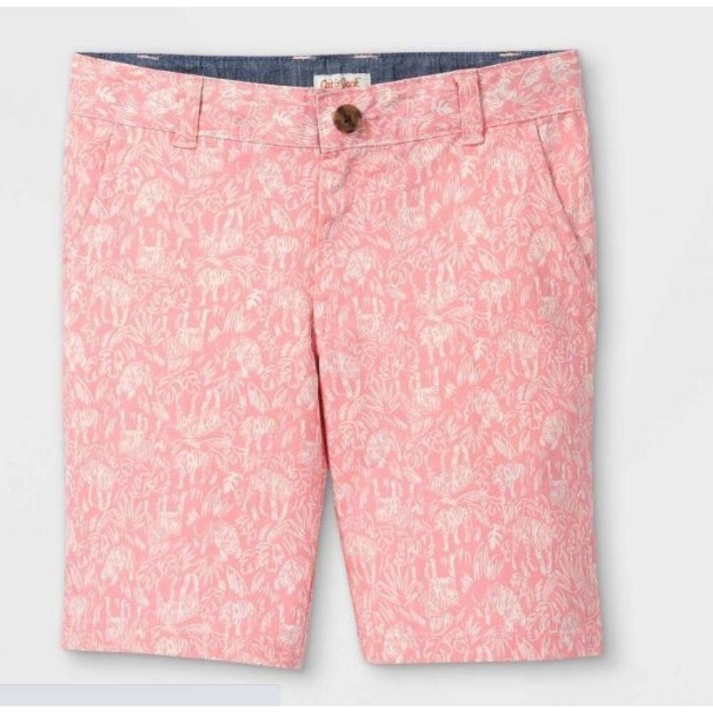 NEW NWT Boys Sz 5 Pink Casual Wear Adjustable Waist Shorts Pockets CAT & JACK